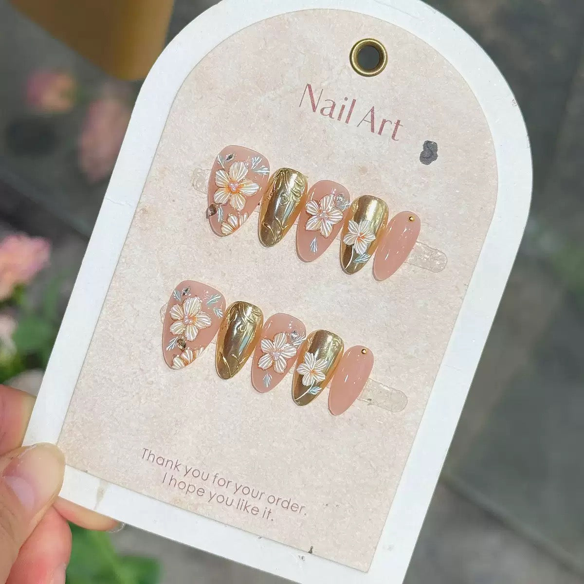 3D Flower Press On Nails
