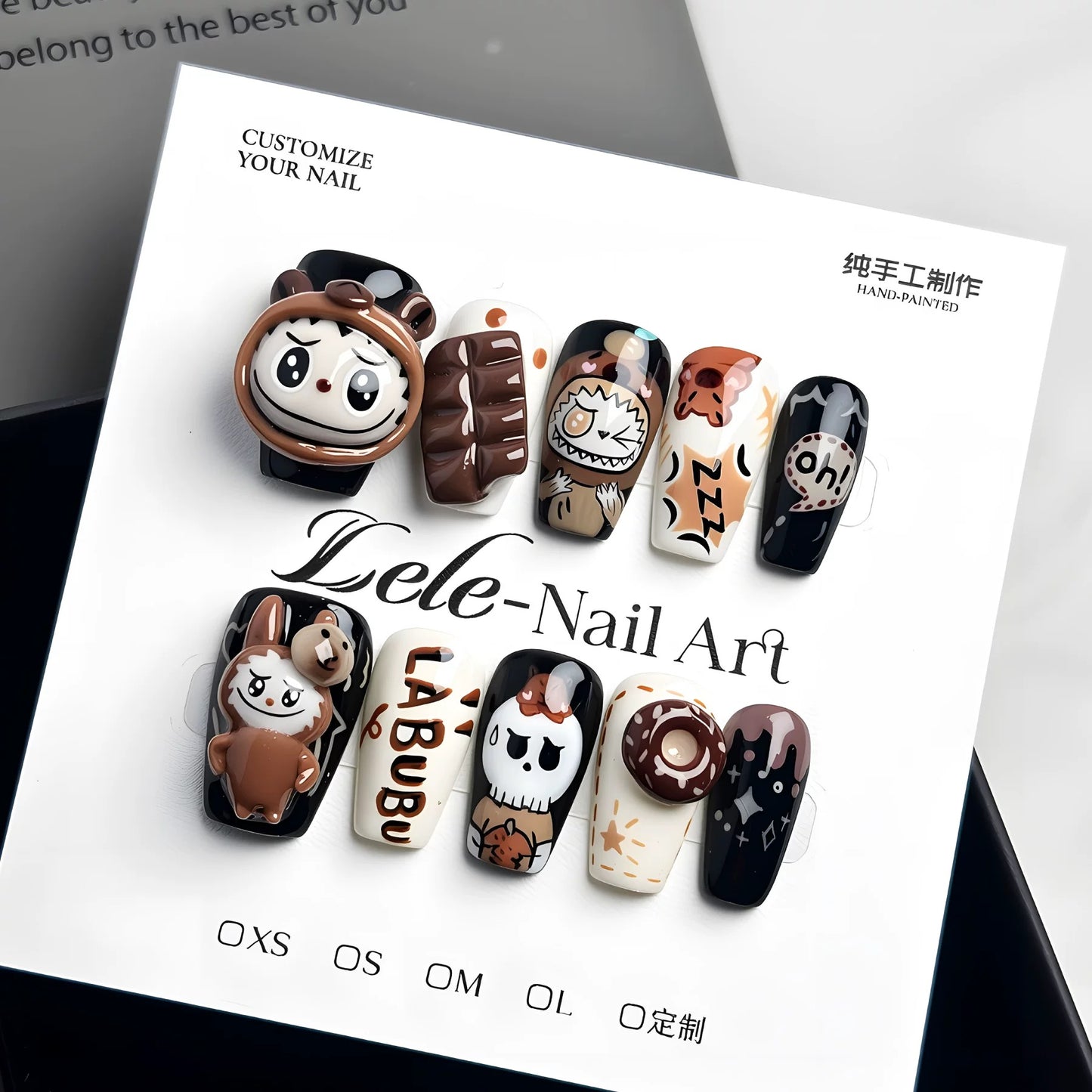 Chocolate Labubu Press-On Nails