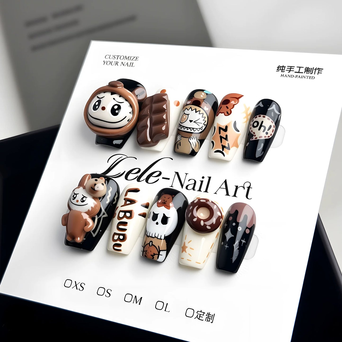 Chocolate Labubu Press-On Nails