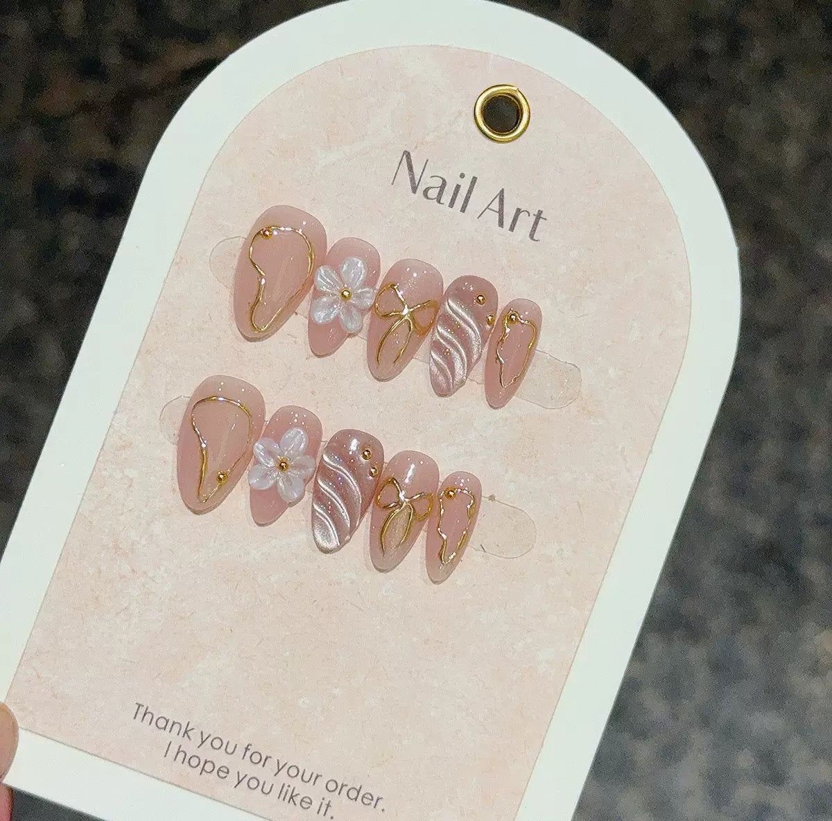 3D Embossed Floral Press-On Nails