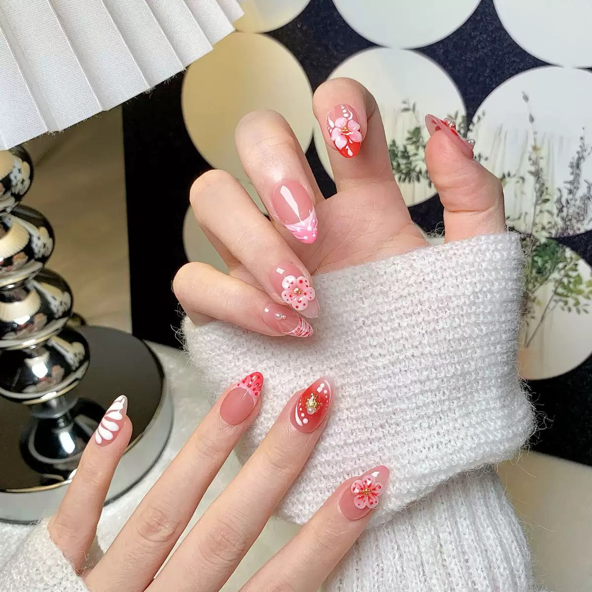 3D Flower Press On Nails