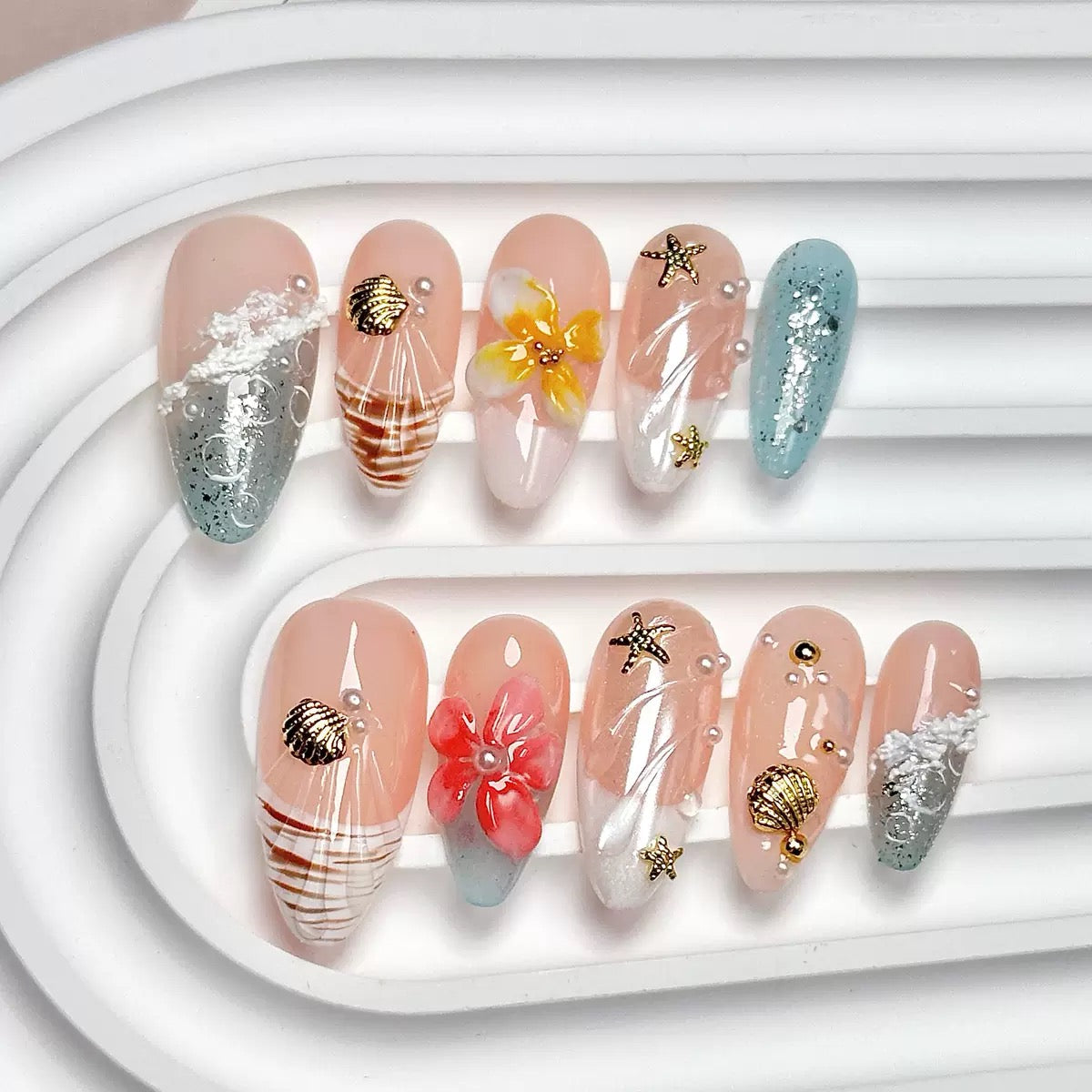 3D Flower Press On Nails