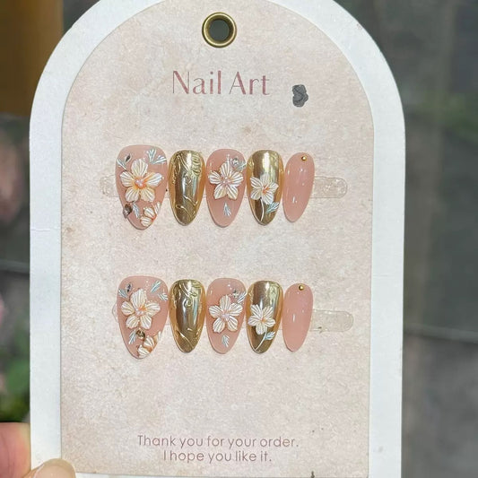 3D Flower Press On Nails
