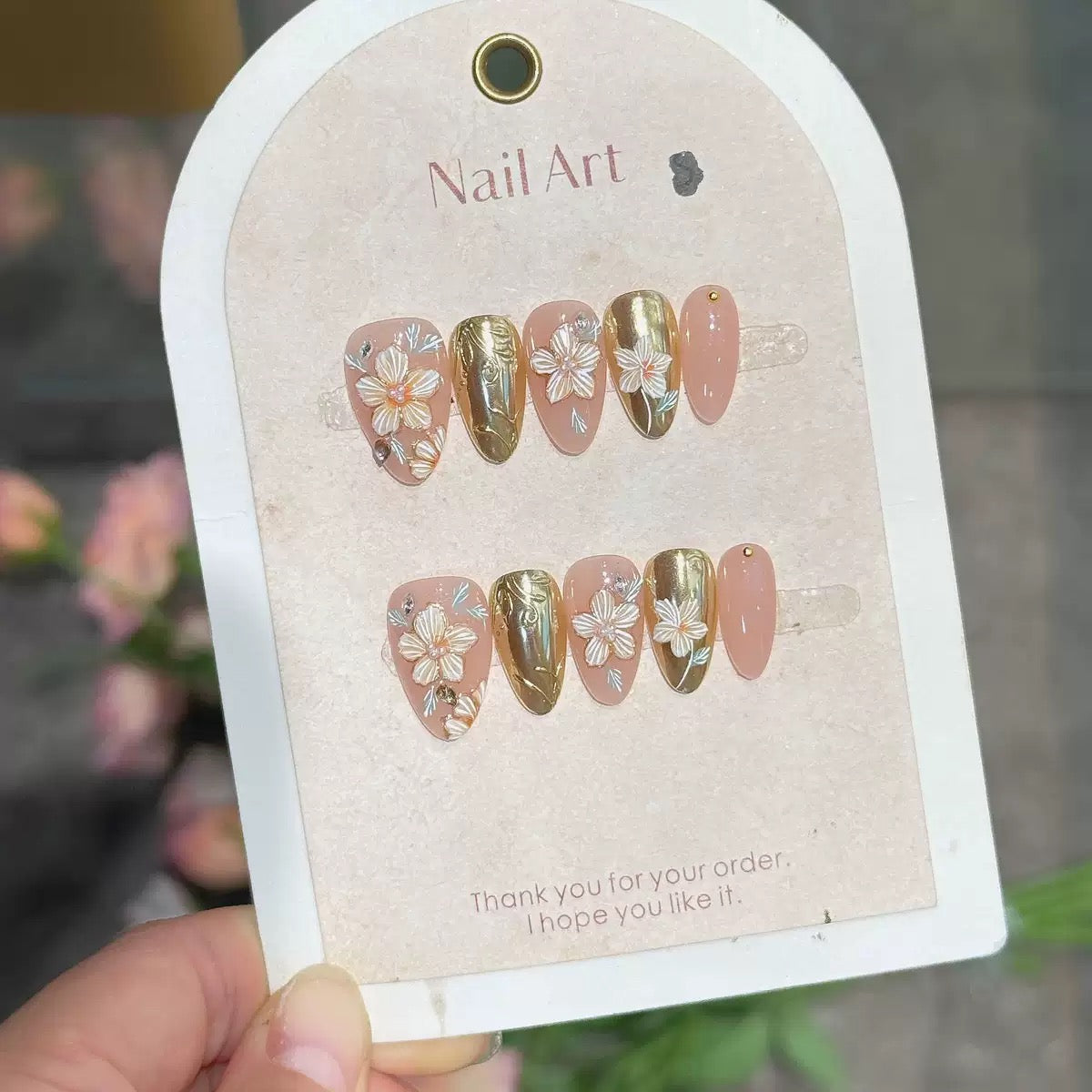 3D Flower Press On Nails