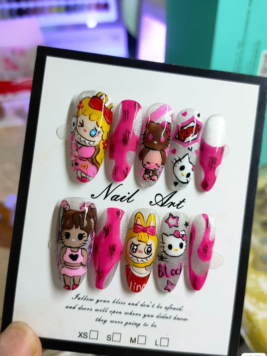 Kitty Labubu press -on nail