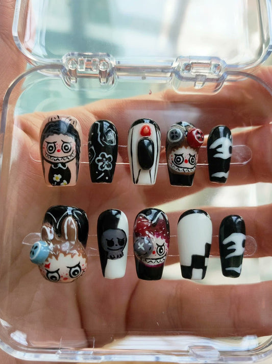 Girls Labubu press -on nail