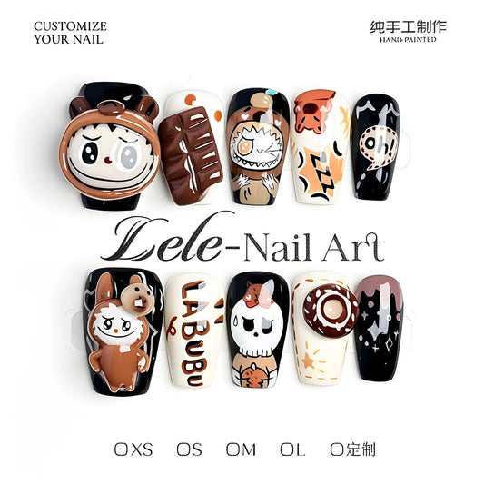 Chocolate Labubu Press-On Nails