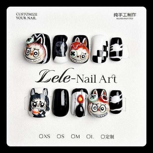 Black Lububu Press on nail