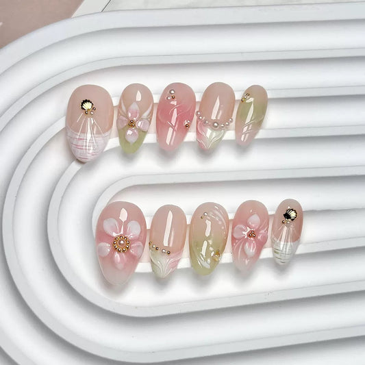 3D Flower Press On Nails