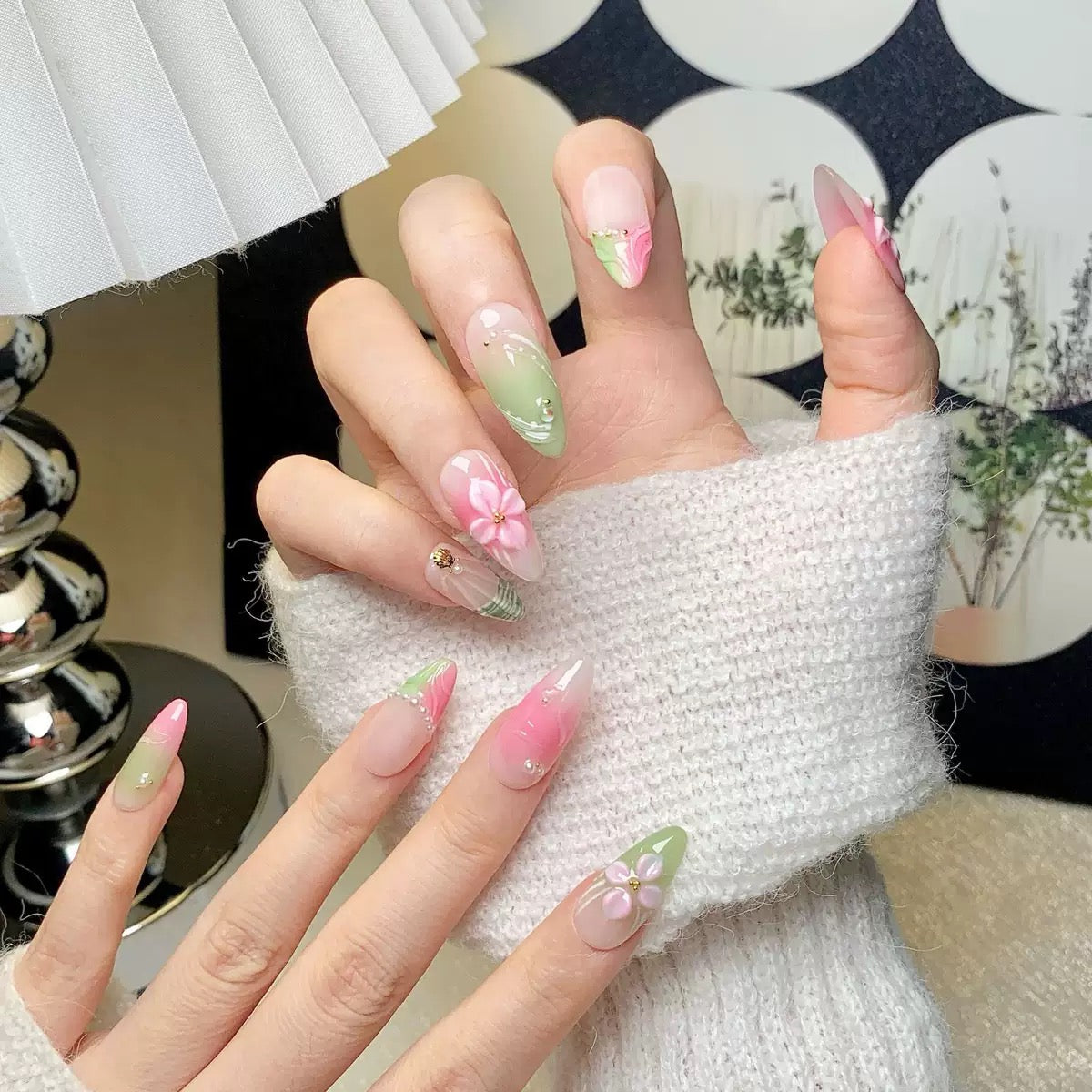 3D Flower Press On Nails