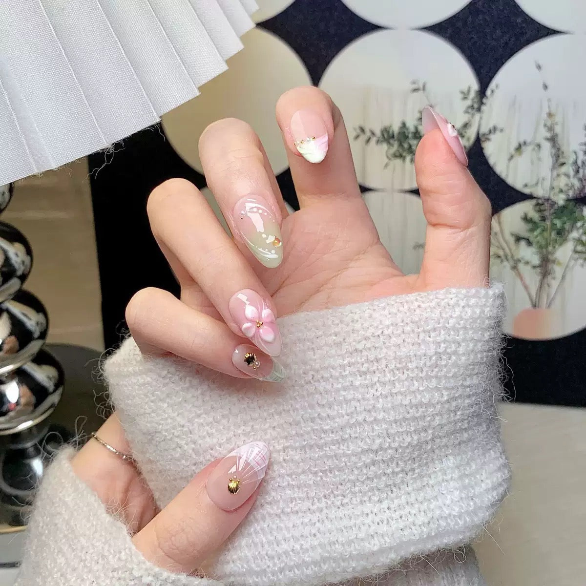 3D Flower Press On Nails