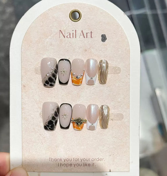 Sweet and edgy press-on nails